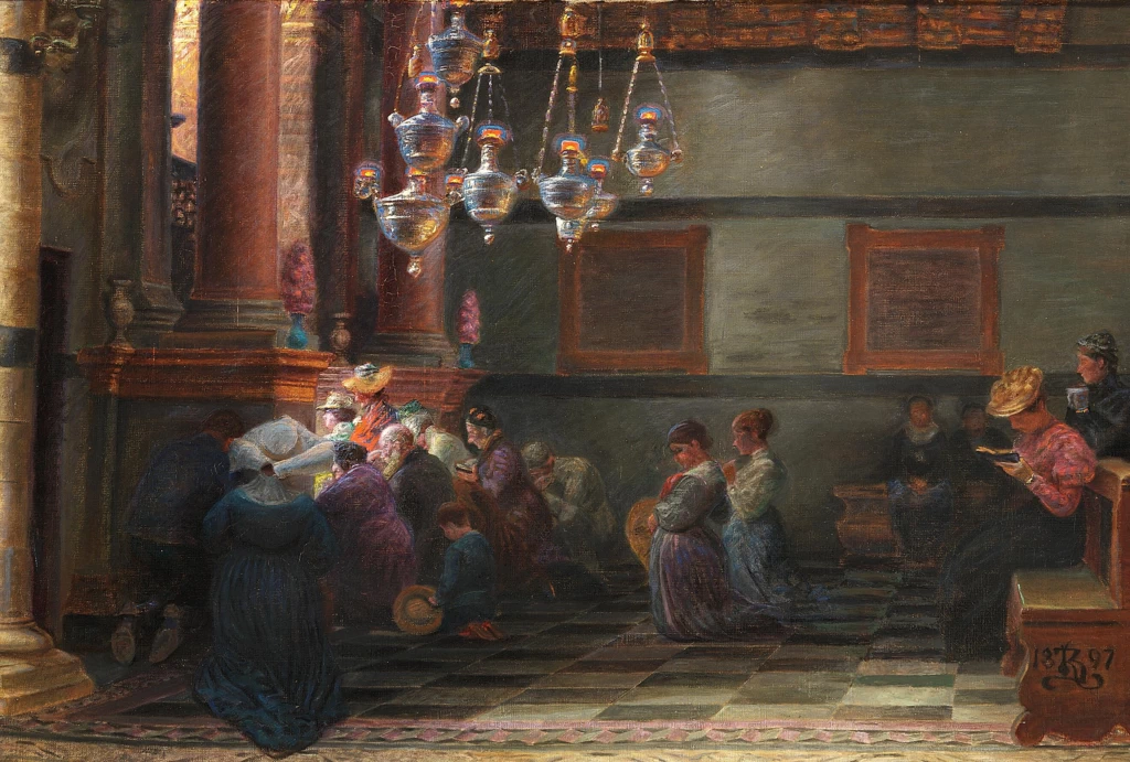 Kristian Zahrtmann - Devozione. Cattedrale di Siena, 1897